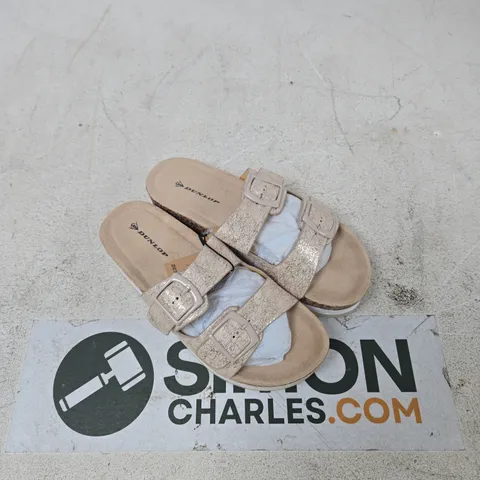 DUNLOP METALLIC BEIGE BUCKLE SANDALS – WOMEN'S UK 5