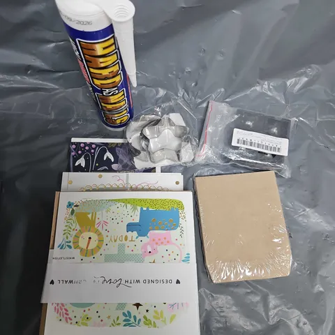 BOX OF ASSORTED HOME AND ACCESSORIES ITEMS TO INCLUDE - HARD AS NAILS STAMPS - CARDS - 