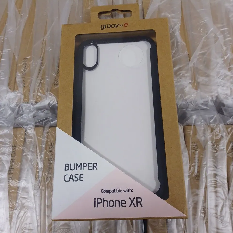 LOT OF APPROXIMATELY 100 GROOVE IPHONE XR BUMPER CASES TPU EDGE - BLACK
