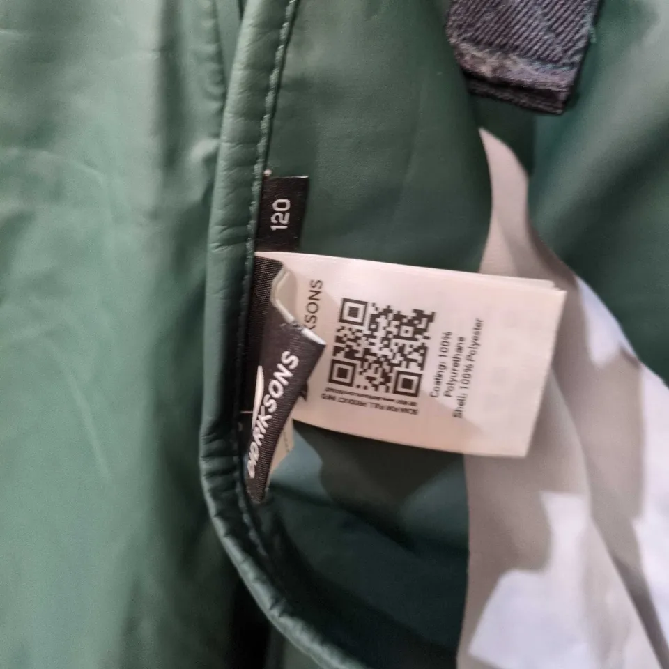 DIDRIKSONS KIDS WATERPROOF WADER TROUSERS IN GREEN - 120