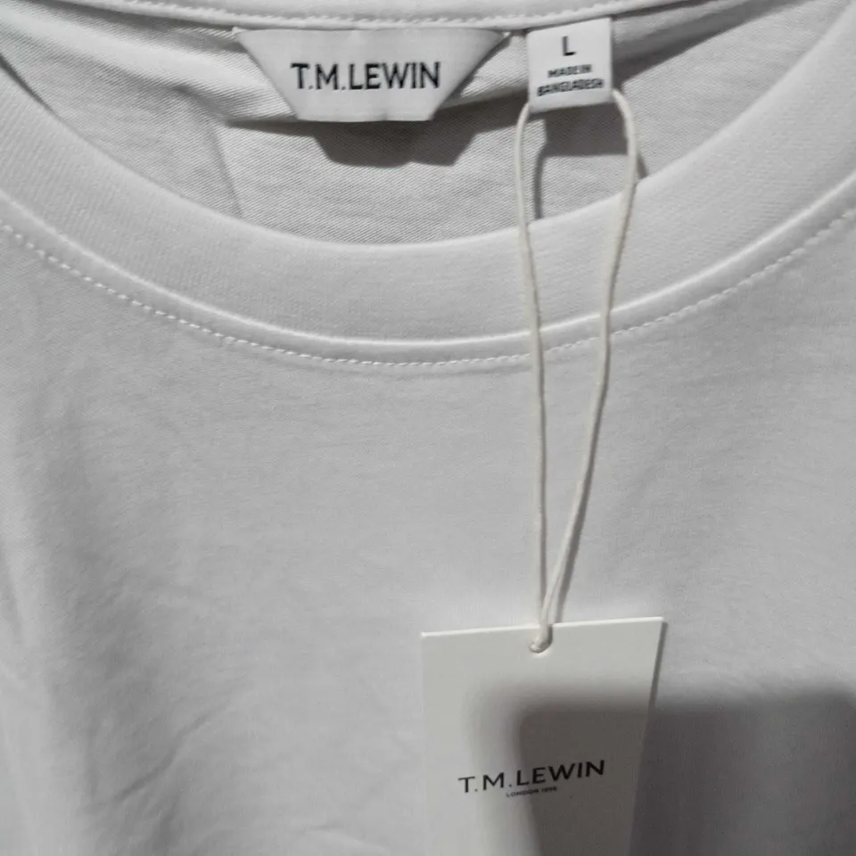 T.M. LEWIN WHITE T-SHIRT – SIZE L – MADE IN BANGLADESH