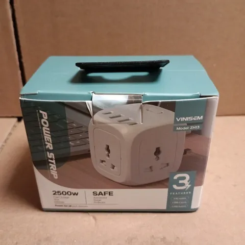 BOXED VINISEM POWER STRIP PLUG ADAPTER