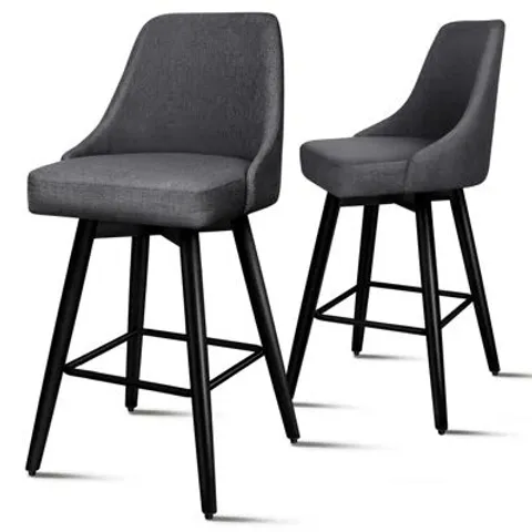 BOXED SET OF 2 LANGIONE SWIVEL BAR STOOLS - GREY (1 BOX)