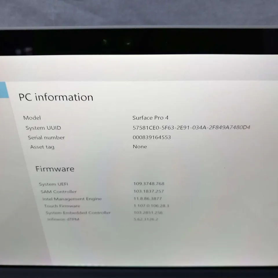 MICROSOFT SURFACE PRO 4 128GB