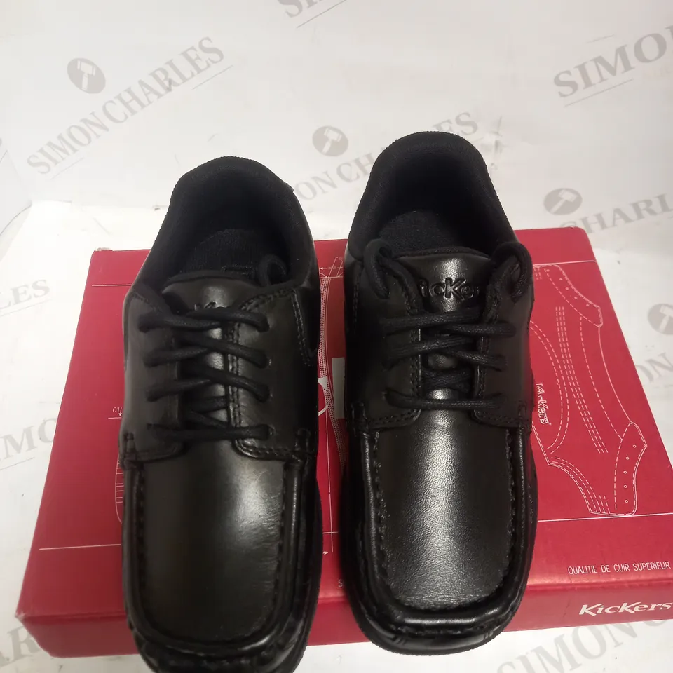 KICKERS FRAGMA LACE UP BLACK YOUTH LEATHER SHOES EU 31
