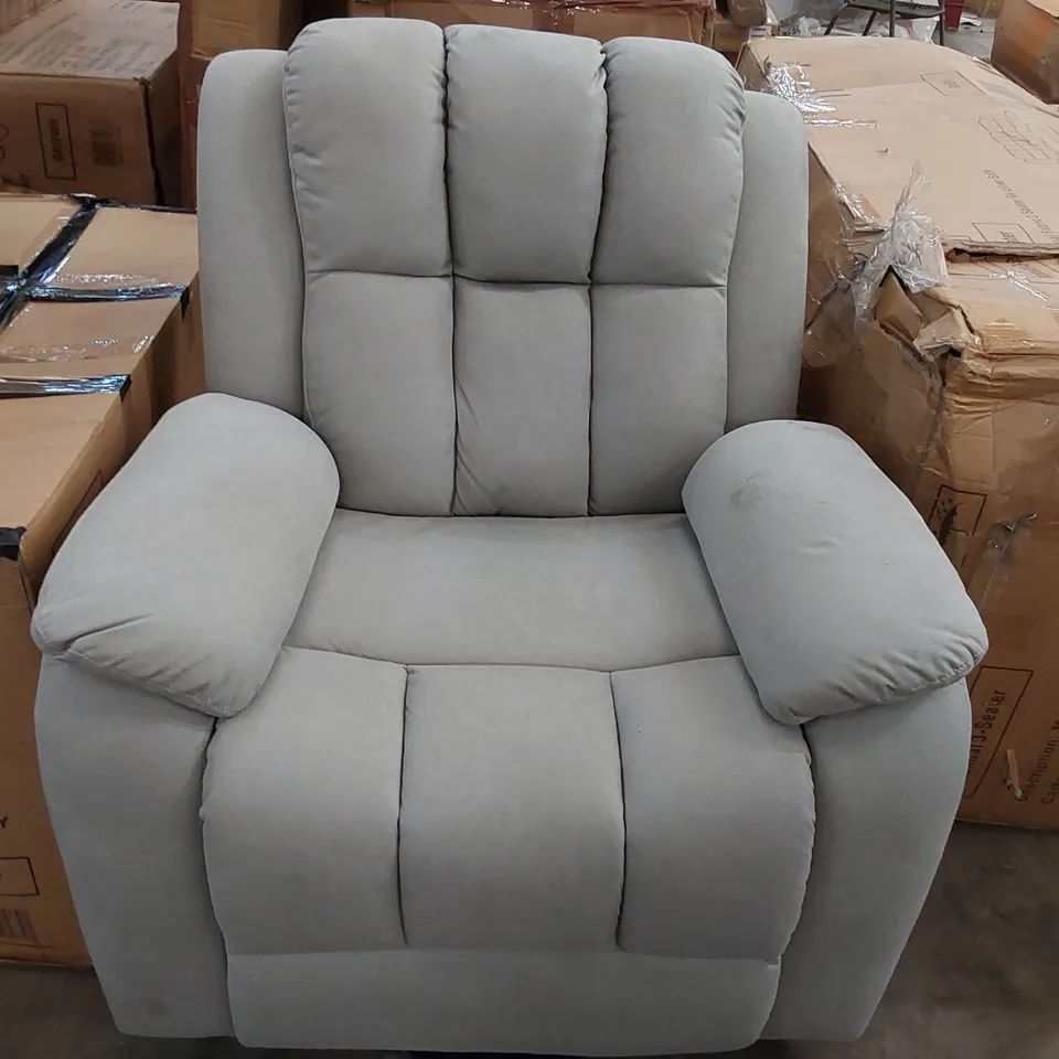 DESIGNER GREY FABRIC ELECTRIC RECLINING ARMCHAIR (1 ITEM)