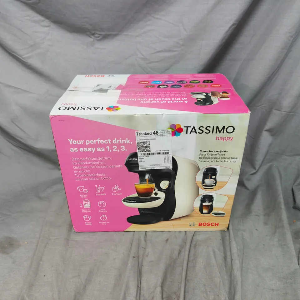 BOXED BOSCH TASSIMO HAPPY POD COFFEE MACHINE - TAS1007GB RRP £106