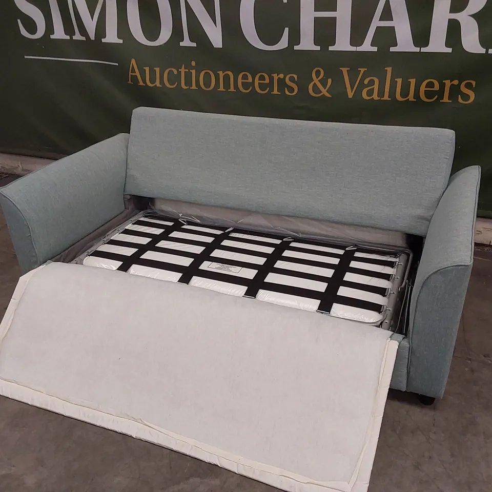 QUALITY DESIGNER 3 SEATER FABRIC UPHOLSTERED SOFA BED 