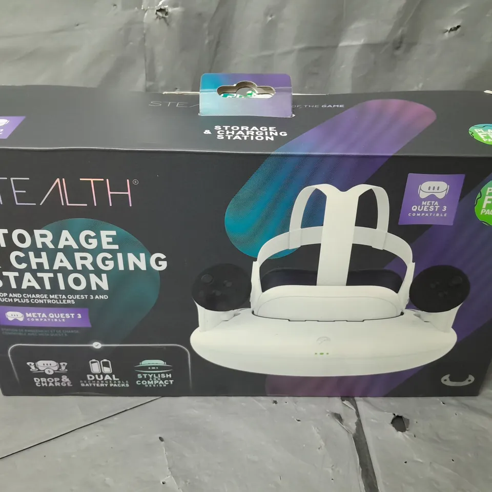 BOXED STEALTH STORE & CHARGE STATION FOR META QUEST 3