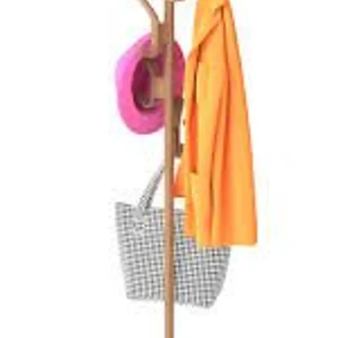 BOXED PHILLIPA COAT STAND IN OAK, 5 DOUBLE HOOKS, FREESTANDING (1 BOX)