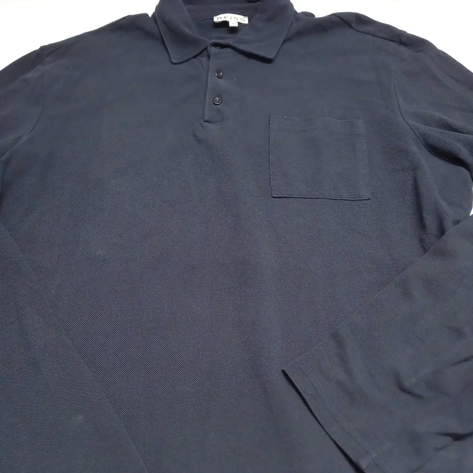 REISS LONG SLEEVED POLO SHIRT SIZE L