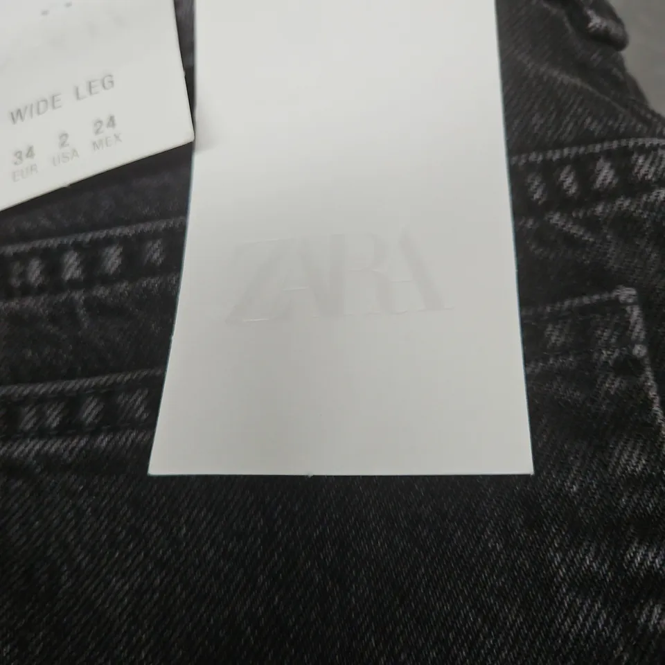 ZARA WOMEN’S WIDE LEG JEANS – DARK DENIM, UK 6 (EU 34)