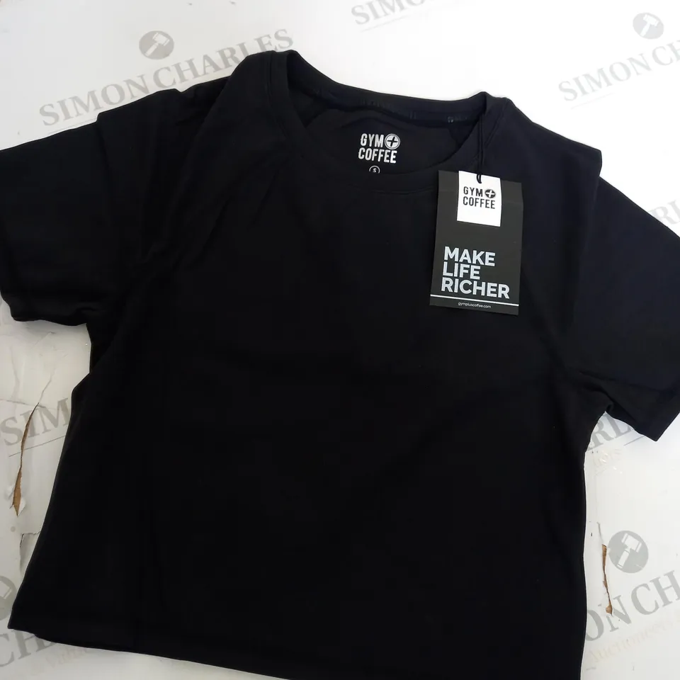 GYM + COFFEE BLACK GYM TOP SIZE S