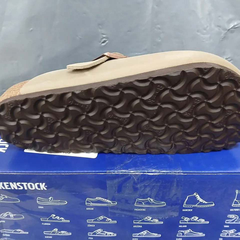 BOXED BIRKENSTOCK ABACCO BROWN LEOI - SIZE 4 