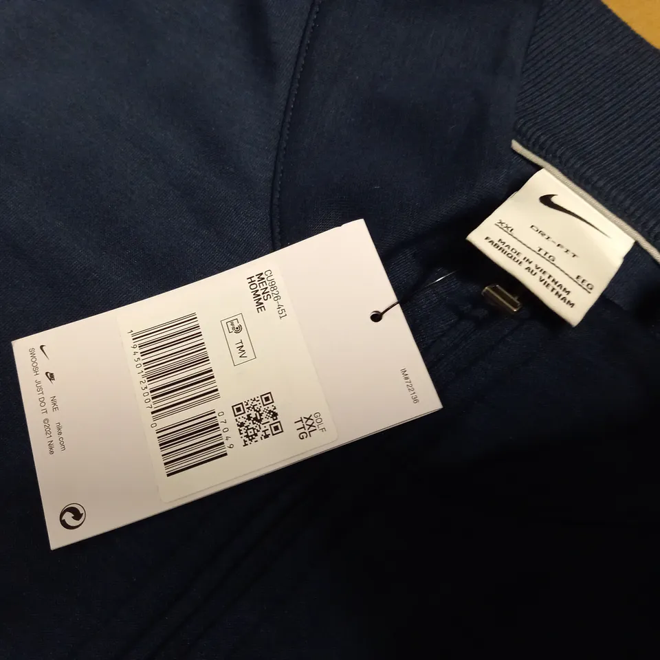 NIKE GOLF DRI-FIT HALF ZIP NAVY PULL OVER JUMPER - XXL