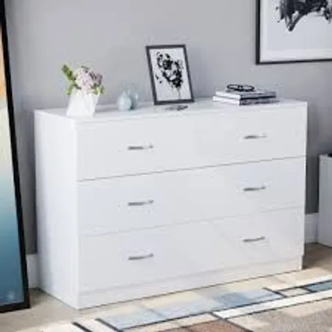 BOXED RIANO 6 DRAWER CHEST - WHITE (2 BOXES)