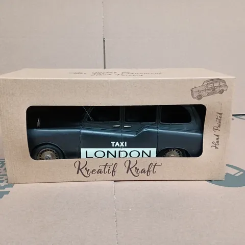 KREATIVE KRAFT LONDON TAXI METAL ORNAMENT BOXED HAND PAINTED