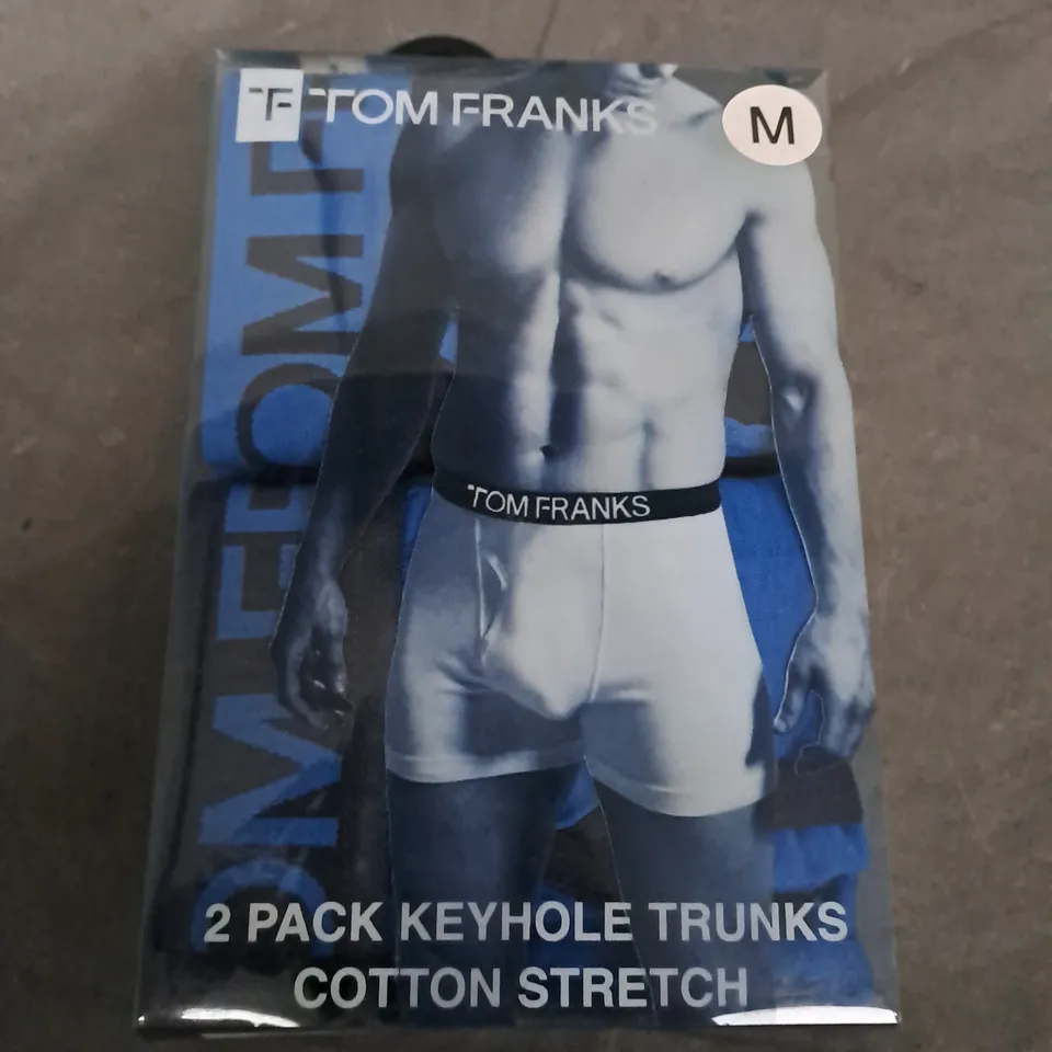 BOX OF APPROXIMATELY 20 PACKS OF TOM FRANKS BOXER SHORTS  - SIZES VARY 