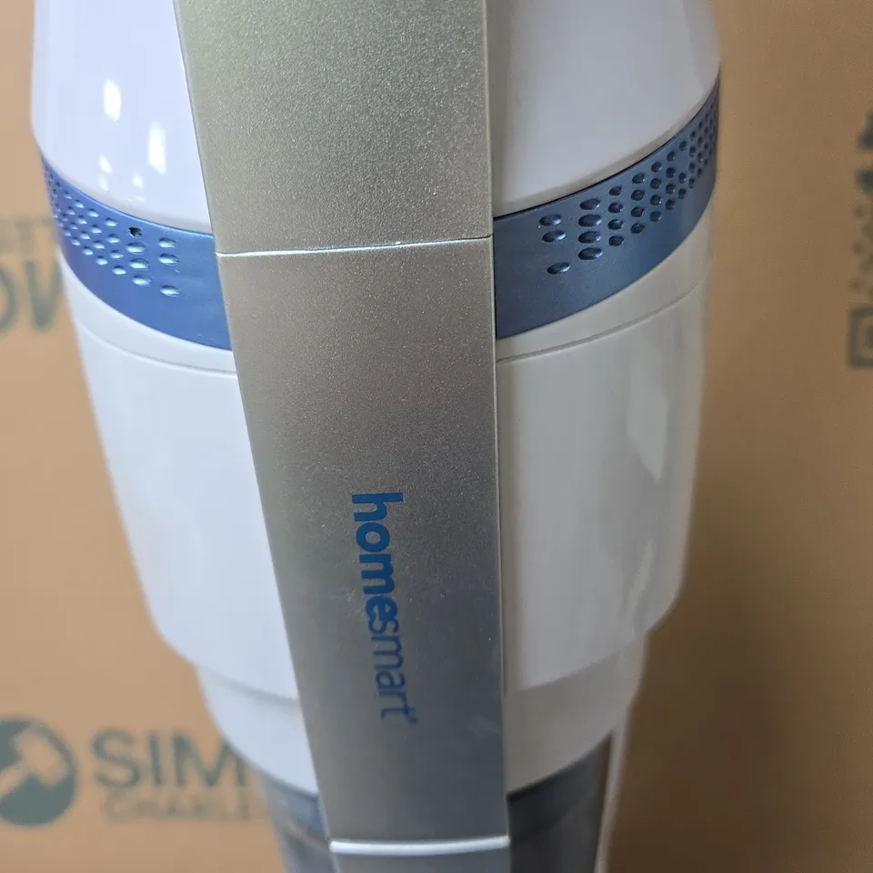 HOMESMART CORDLESS STICK VACUUM CLEANER – WHITE & BLUE FLOOR CLEANER.