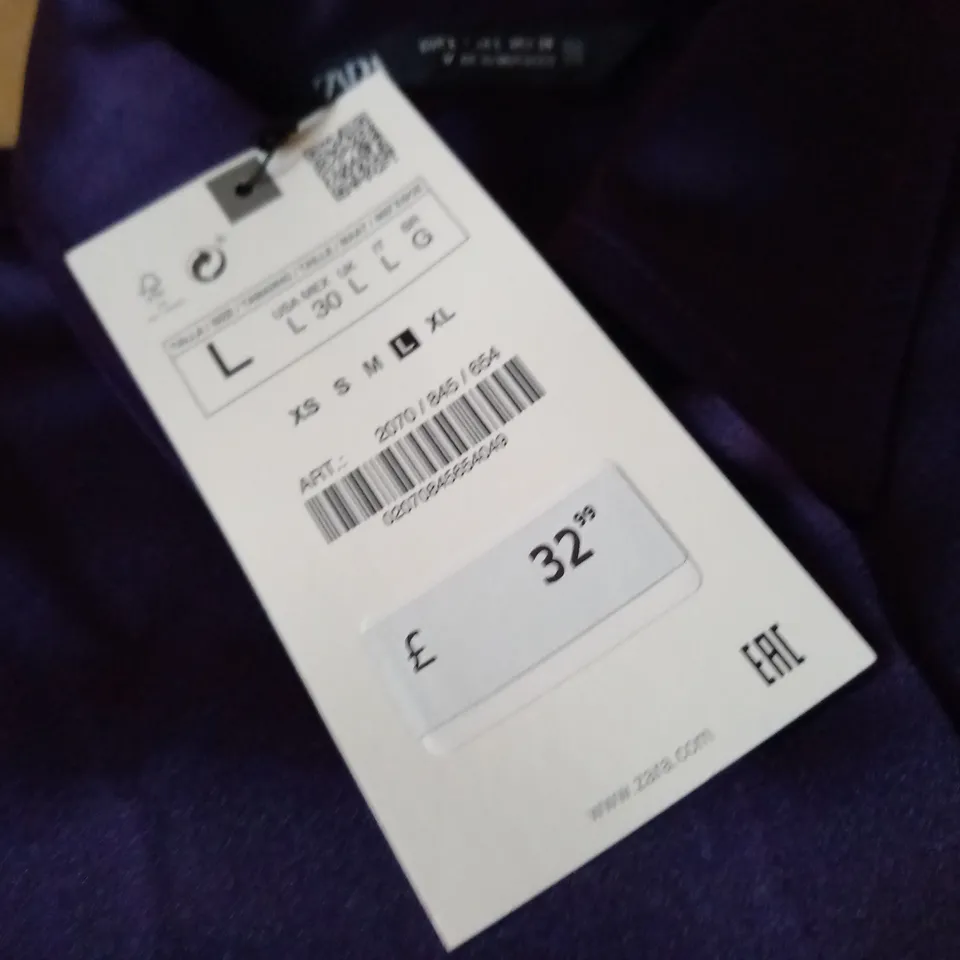 ZARA PURPLE SATIN BLOUSE - EUR L