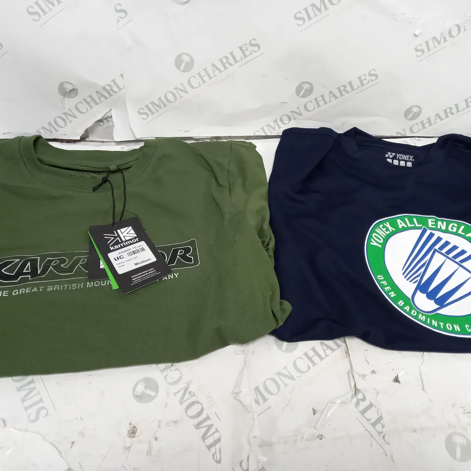 2 X MEDIUM MENS TOPS INCLUDING KARRIMOR & YONEX