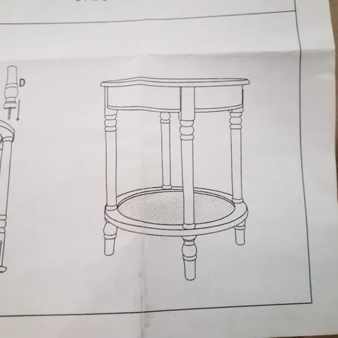 BOXED ROUND SIDE TABLE - WHITE