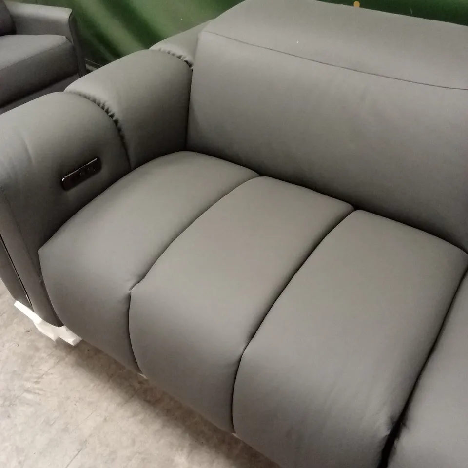 QUALITY DESIGNER ITALIAN MADE LARGE GIORGIO 3 SEATER ELECTRIC RECLINER LEATHER SOFA