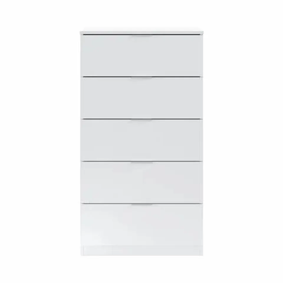 BOXED CARLTON 5-DRAWER CHEST MATTE WHITE - 2 BOXES
