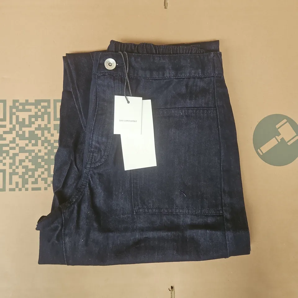 ZARA TROUSERS IN DENIM BLUE SIZE UK SMALL