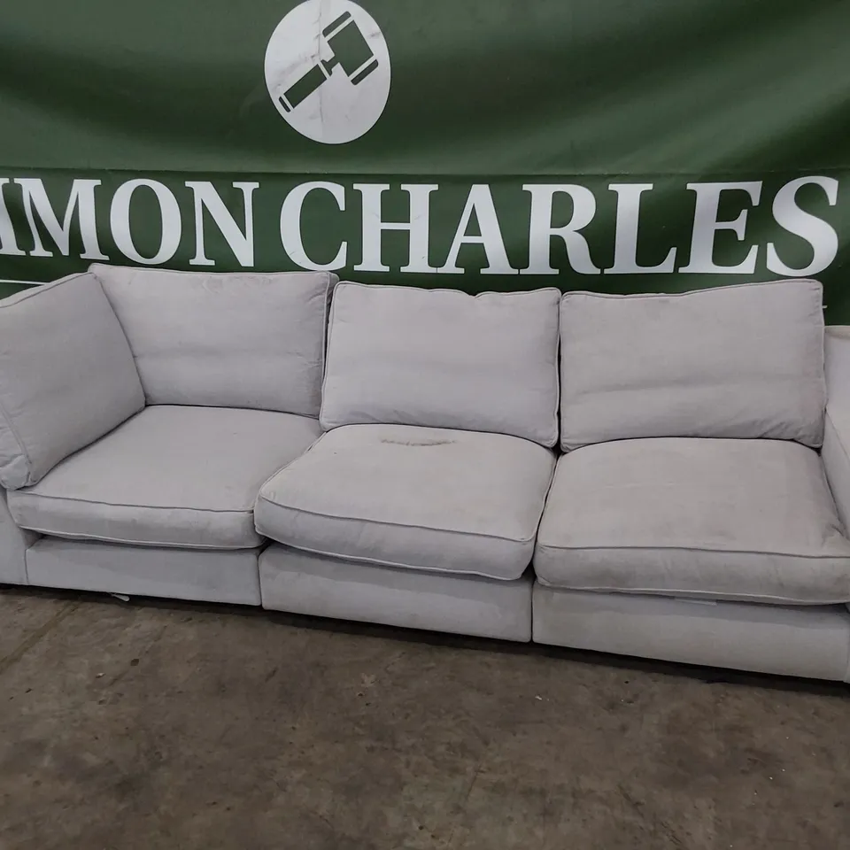 QUALITY BRITISH MADE LOUNGE Co THREE CORNER GROUP SECTIONS LIGHT GREY FABRIC