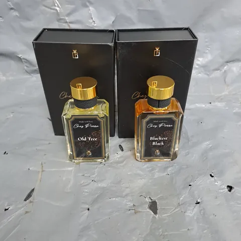 CHEZ PIERRE X2 ASSORTED BOXED 50ML FRAGRANCES TO INCLUDE - OLD TREE - BLACKEST BLACK