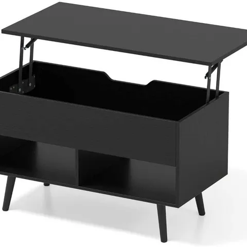 BOXED BLACK WOODEN COFFEE TABLE