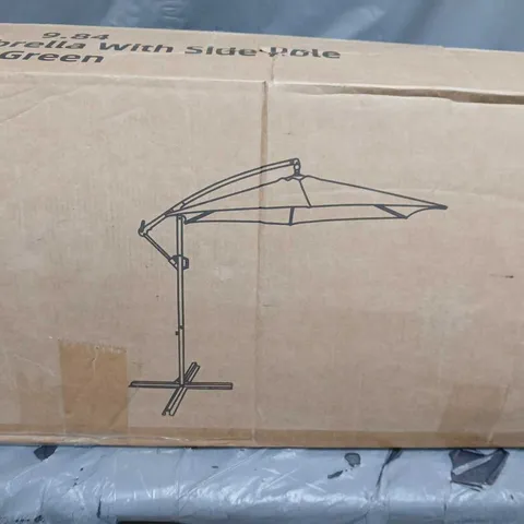 9.84 FT PATIO UMBRELLA WITH SIDE POLE IN GREEN - COLLECTION ONLY