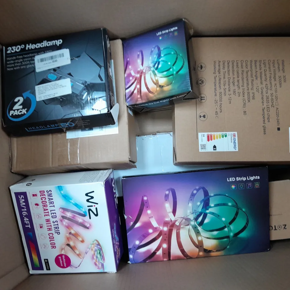 APPROXIMATELY 10 ASSORTED BOXED INDOOR LIGHTS TO INCLUDE WALL AND CEILING LIGHTS 