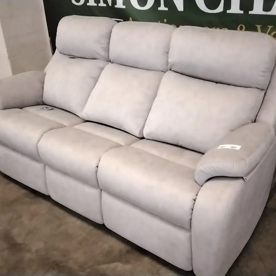 QUALITY BRITISH DESIGNED & MANUFACTURED G PLAN KINGSBURY 3 SEATER SOFA STINGRAY PLATINUM SUEDE