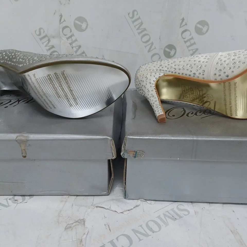 LOT OF 9 PAIRS OF OCCASIONS BY CASANDRA HIGH HEELED SHOES