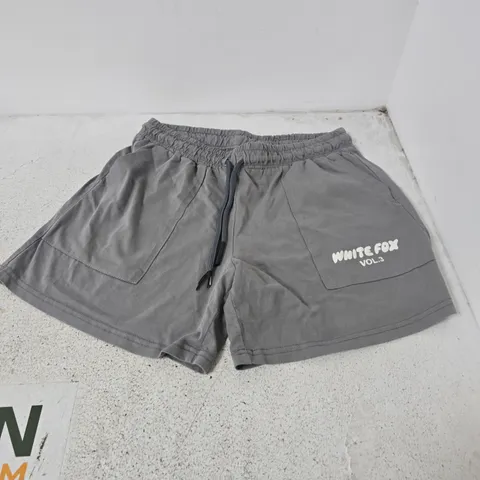 MEN'S GREY DRAWSTRING SHORTS – WHITE FOX VOL.3, UK XL