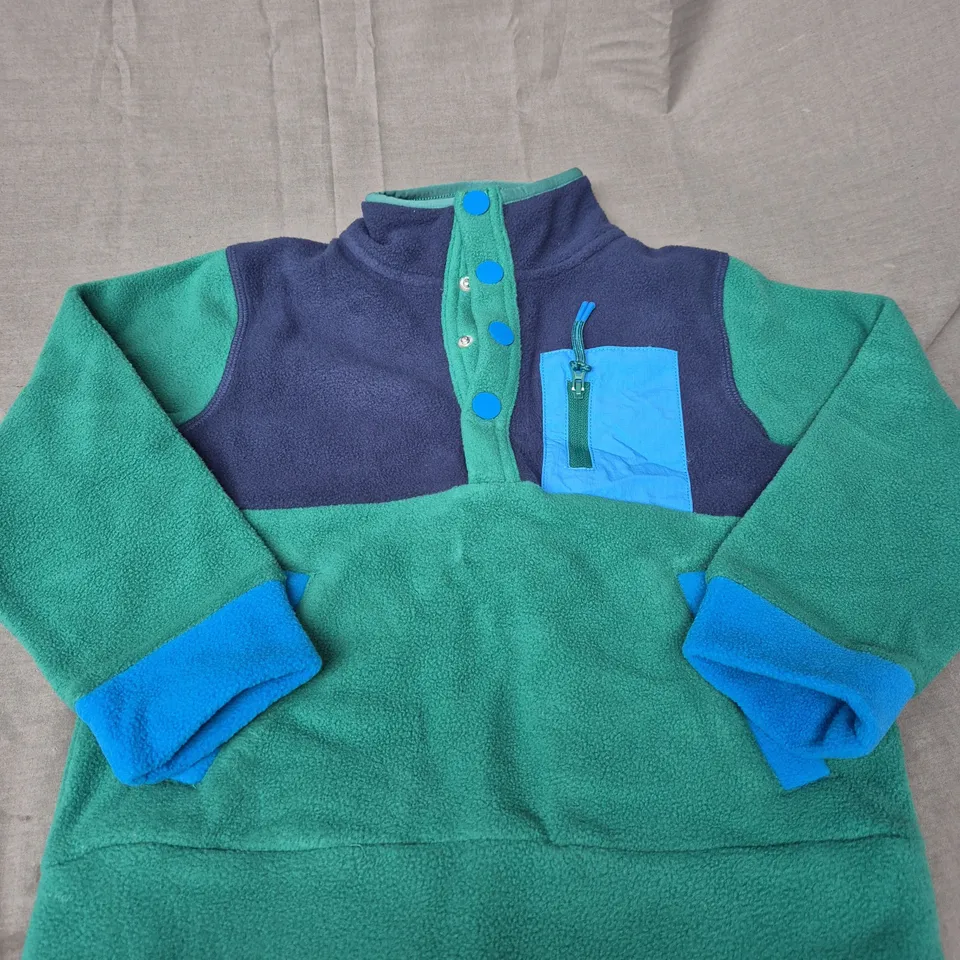 KIDS BODEN 1/4 BUTTON FLEECE TOP SIZE 4-5 YEARS