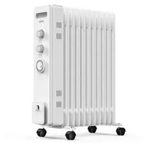 BOXED VONHAUS OIL FILLED RADIATOR 11 FIN, OIL HEATER PORTABLE ELECTRIC FREE STANDING 2500W FOR HOME (1 BOX)
