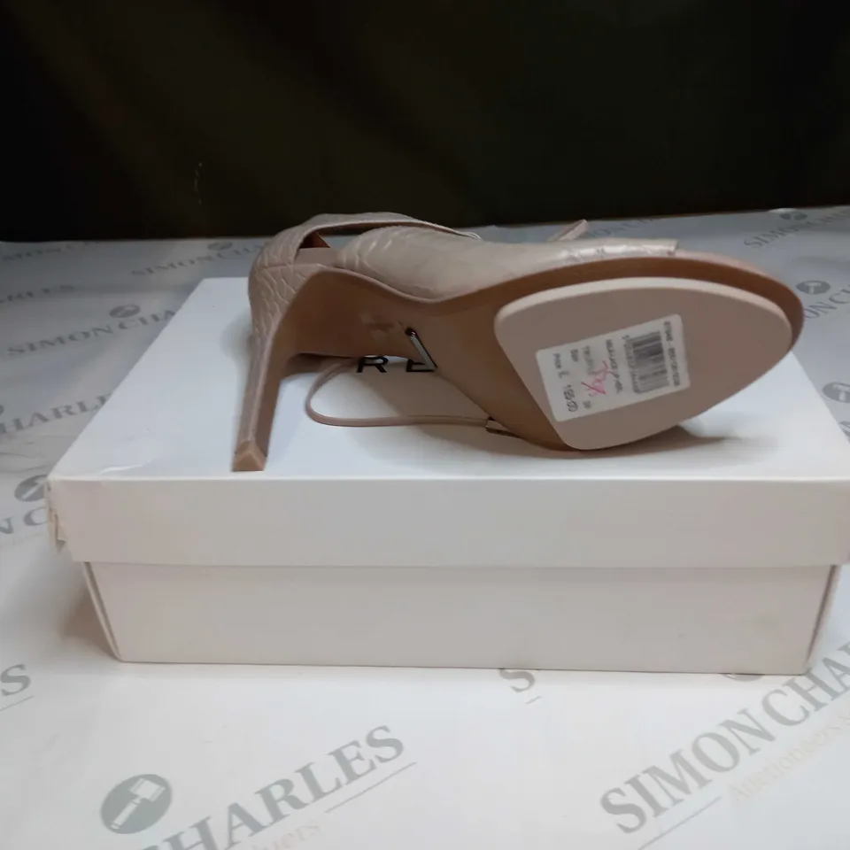 BOXED PAIR OF REISS MILA PEEPTO SHOES IN TRUFFLE CROC - 5