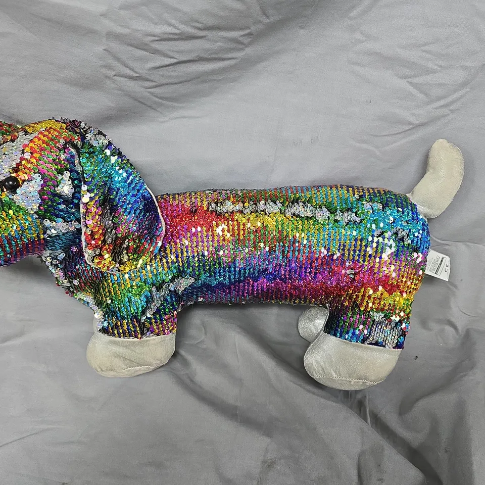 RAINBOW SEQUIN DOG PLUSH TOY