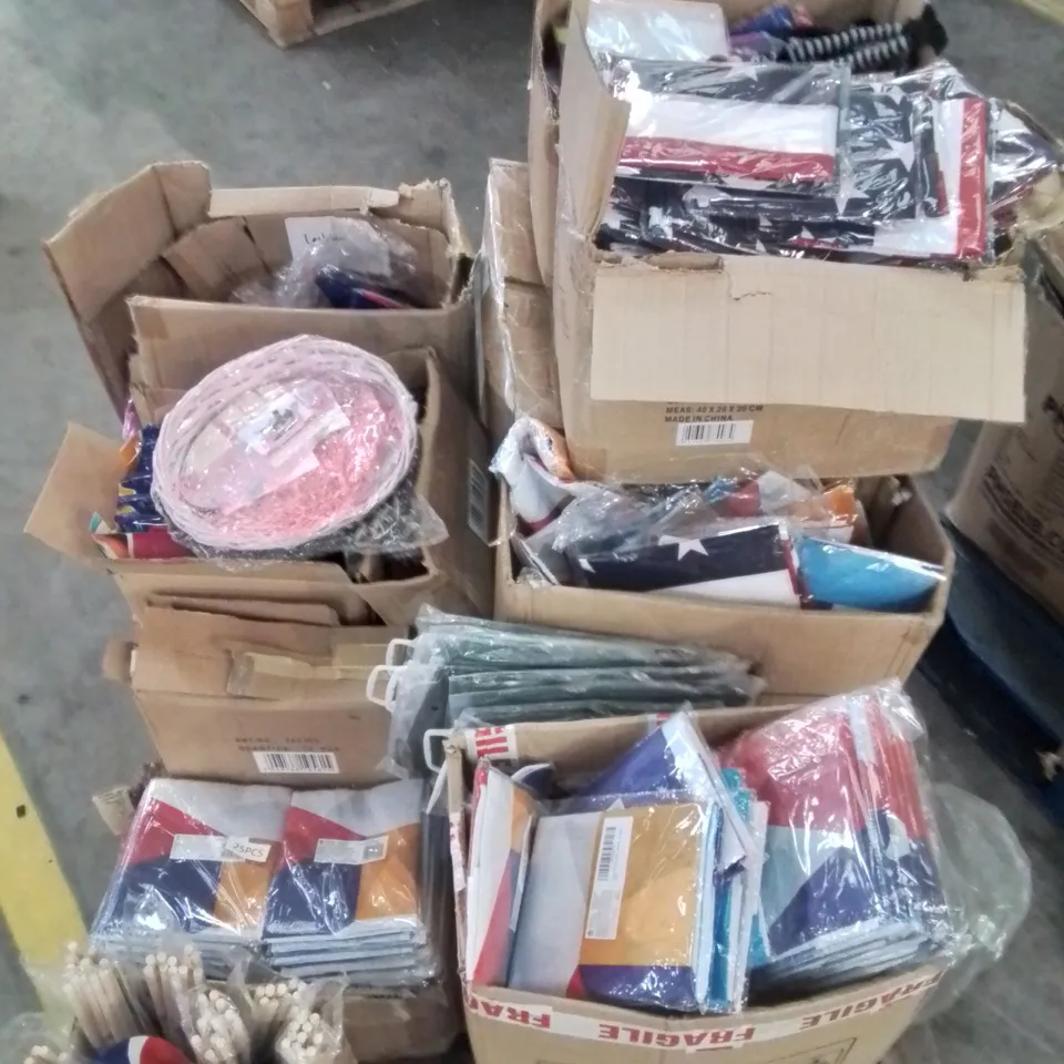 PALLET CONTAINING LARGE AMOUNT OF BRAND NEW ASSORTED WORLDWIDE/PRIDE FLAGS