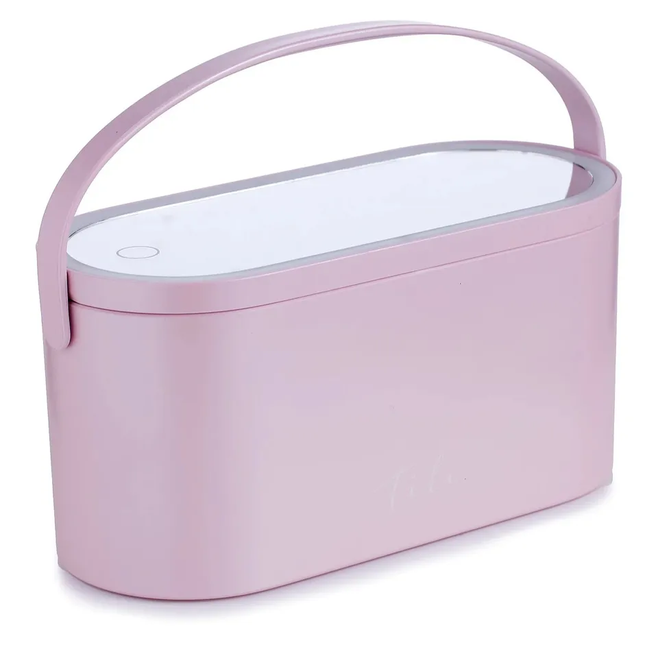 TILI PEARLESCENT STORAGE BOX WITH LED MIRROR