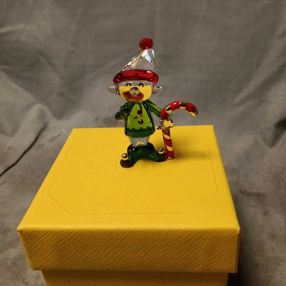 SWAROVSKI DULCIS ELF AND CANDY CANE CRYSTAL FIGURE – 5701852