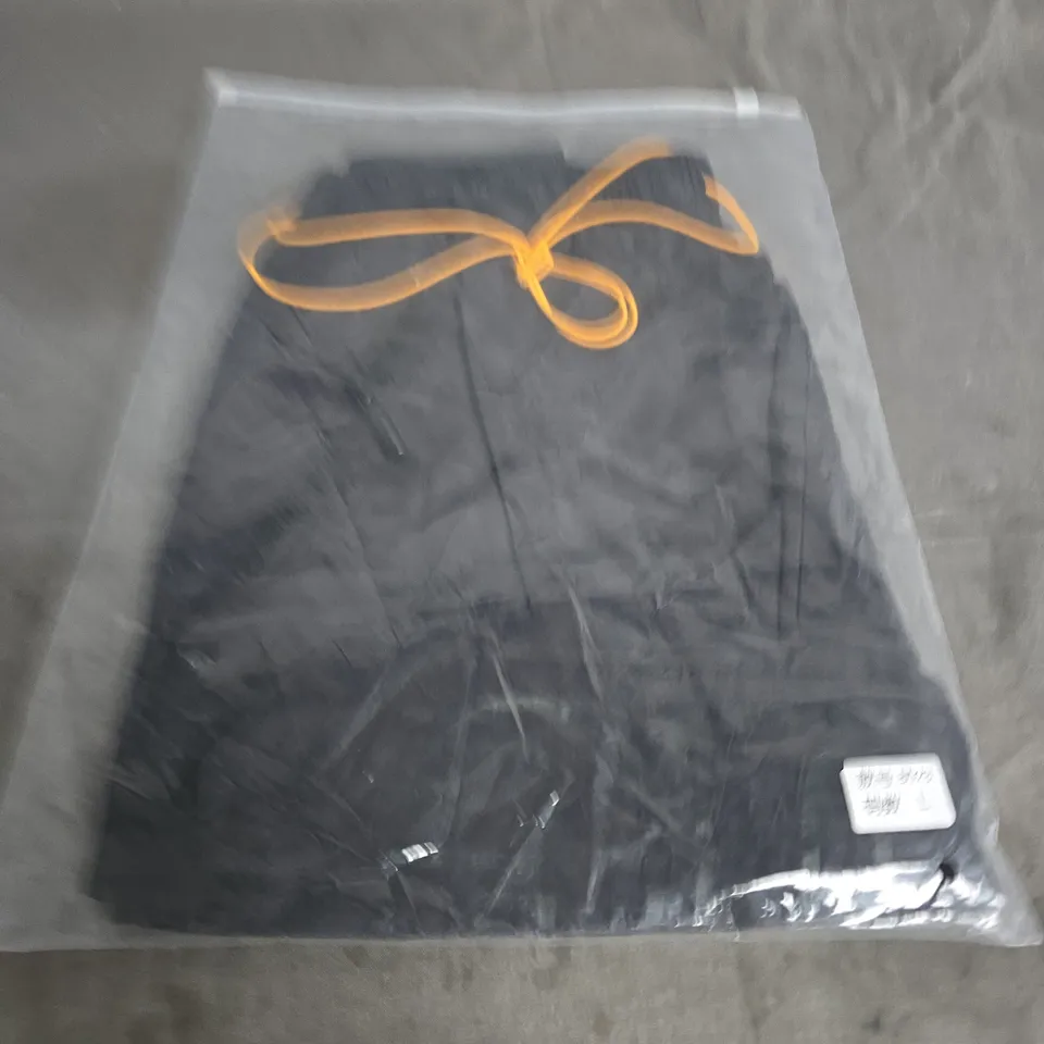 RHUDE BLACK SWIMS SHORTS WITH ORANGE DRAWSTRINGS – SIZE L