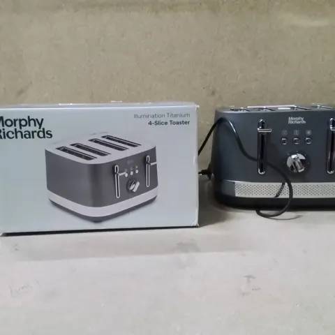 BOXED MORPHY RICHARDS 4 SLICE TOASTER TITANIUM 