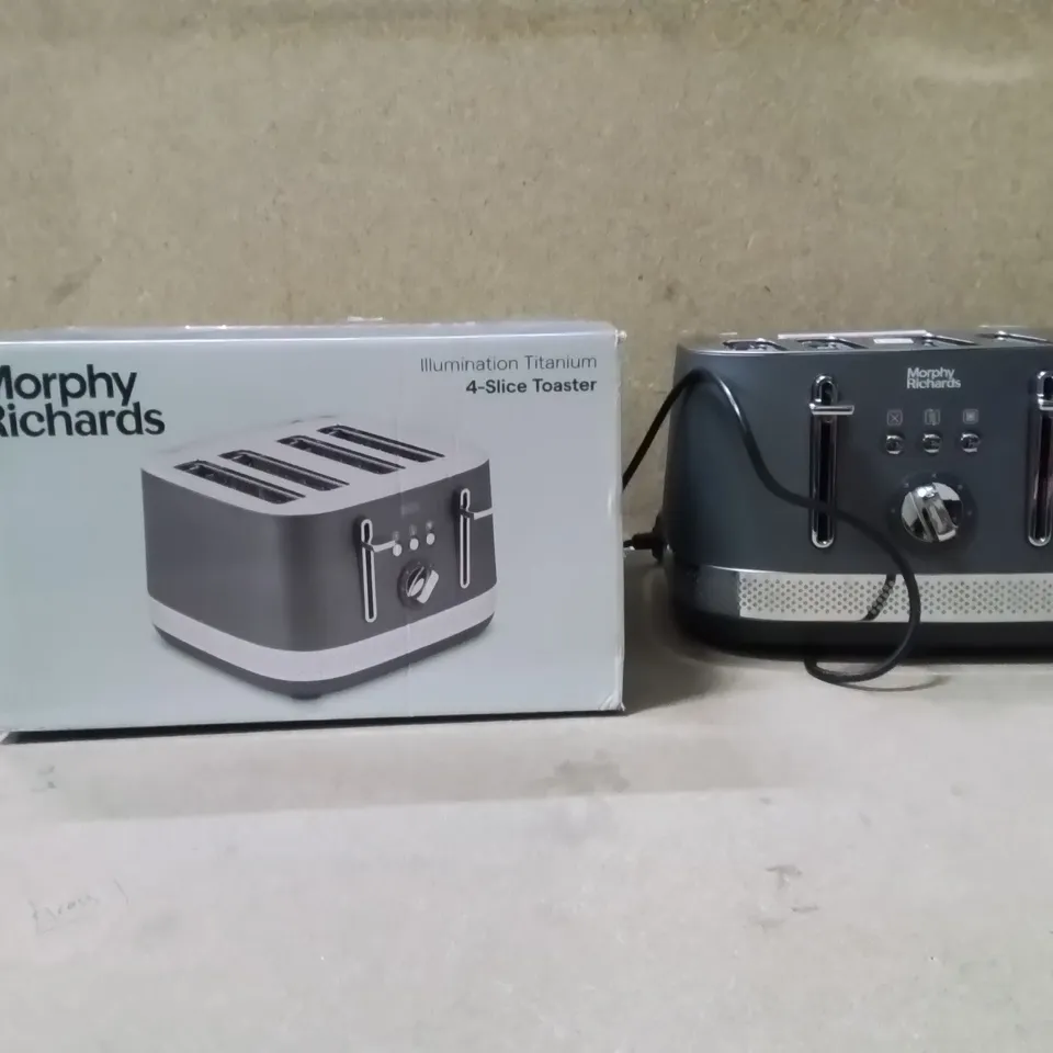 BOXED MORPHY RICHARDS 4 SLICE TOASTER TITANIUM 