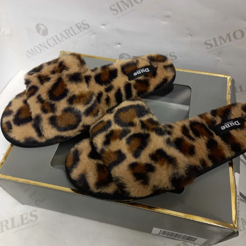 DUNE LONDON WISH SLIDE SLIPPER LEOPARD SIZE 7