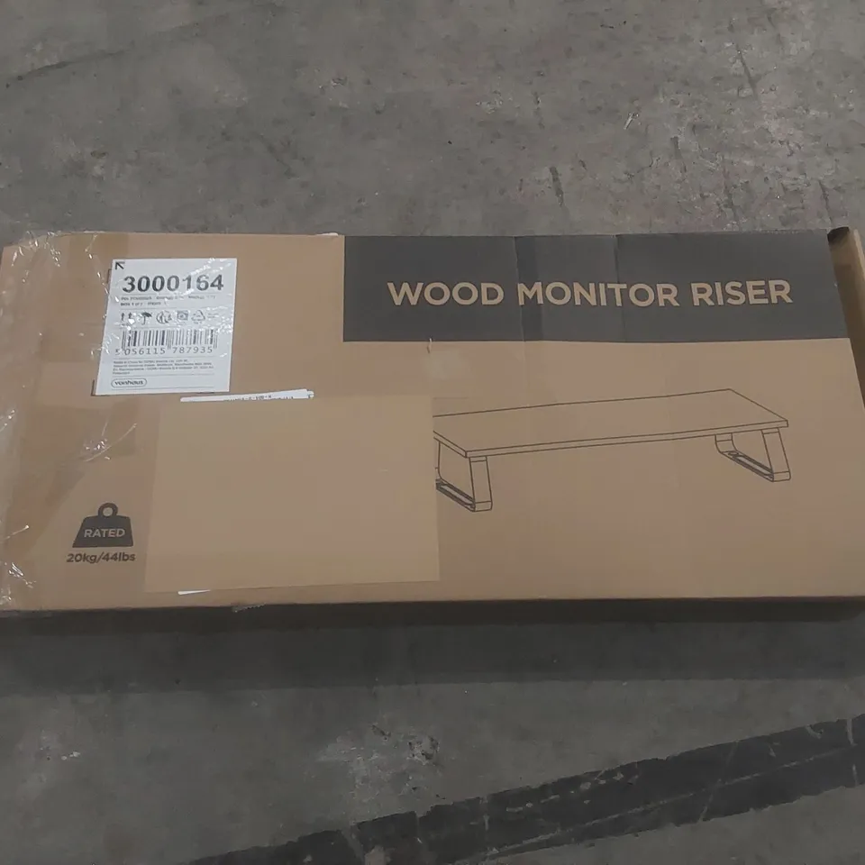 BOXED SINGLE WOOD MONITOR STAND (1 BOX)