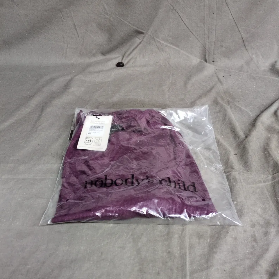 NOBODY'S CHILD BURGUNDY GROWN-ON NECK RIB TOP – UK 10 (EU 38)